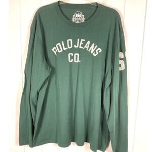 Polo Jean Company 1967 Men's Long Sleeve Forest Green 100% Cotton Shirt Size XL